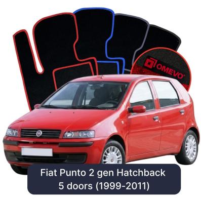 Velour car mats OMEVO for Fiat Punto 2 gen Hatchback 5 doors (1999-2011)
