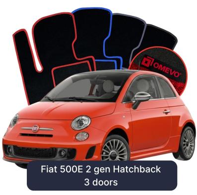 Velour car mats OMEVO for Fiat 500E 2 gen Hatchback 3 doors (2020-2025)