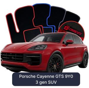 OMEVO Velour Car Mats for Porsche Cayenne GTS 9Y0 3 gen SUV (2018-2026)