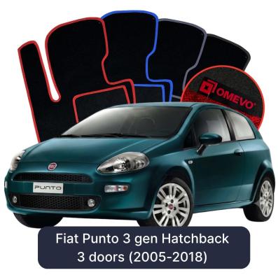 Velour car mats OMEVO for Fiat Punto 3 gen Hatchback 3 doors (2005-2018)
