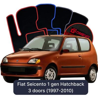 Velour car mats OMEVO for Fiat Seicento 1 gen Hatchback 3 doors (1997-2010)