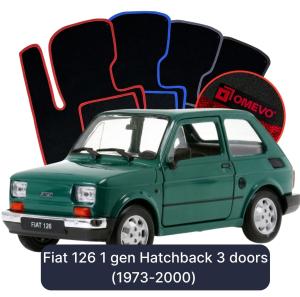 OMEVO Velour Car Mats for Fiat 126 1 gen Hatchback 3 doors (1994-2000)