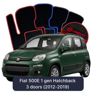 OMEVO Velour Car Mats for Fiat 500E 1 gen Hatchback 3 doors (2012-2019)