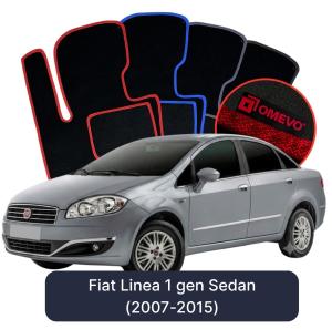 OMEVO Velour Car Mats for Fiat Linea 1 gen Sedan (2007-2015)