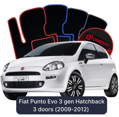 Velour car mats OMEVO for Fiat Punto Evo 3 gen Hatchback 3 doors (2009-2012)