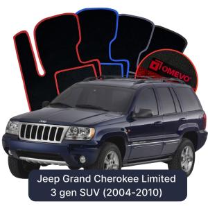 OMEVO Velour Car Mats for Jeep Grand Cherokee Limited 3 gen SUV (2004-2010)