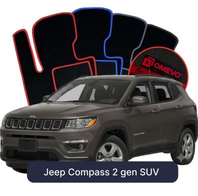 Velour car mats OMEVO for Jeep Compass 2 gen SUV (2016-2026)