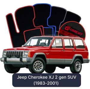 OMEVO Velour Car Mats for Jeep Cherokee XJ 2 gen SUV (1983-2001)