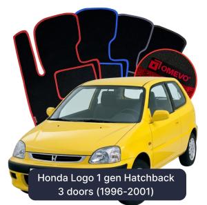 OMEVO Velour Car Mats for Honda Logo 1 gen Hatchback 3 doors (1996-2001)