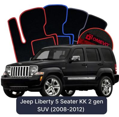 Velour car mats OMEVO for Jeep Liberty 5 Seater KK 2 gen SUV (2008-2012)