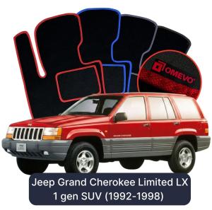 OMEVO Velour Car Mats for Jeep Grand Cherokee Limited LX 1 gen SUV (1992-1998)