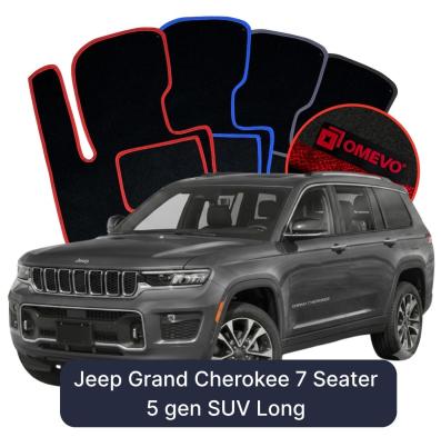 Velour car mats OMEVO for Jeep Grand Cherokee 7 Seater Long 5 gen SUV (2021-2025)