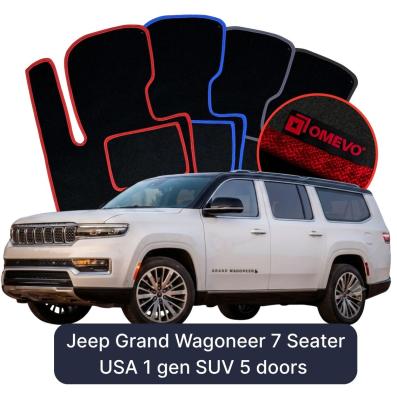 Velour car mats OMEVO for Jeep Grand Wagoneer 7-seater USA 1 gen SUV 5 doors (2021-2025)