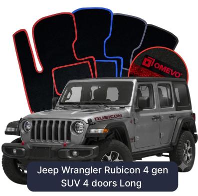 Velour car mats OMEVO for Jeep Wrangler Rubicon 4 gen SUV 4 doors (2020-2025)