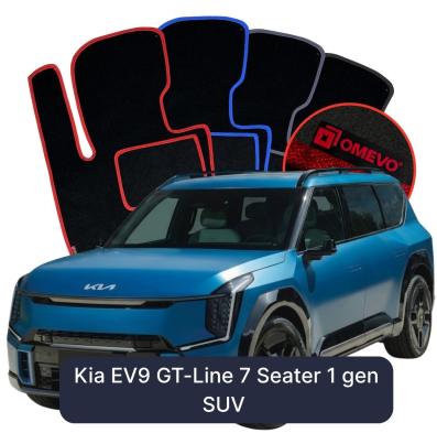 Velour car mats OMEVO for Kia EV9 GT-Line 7-seater 1 gen SUV (2023-2025)