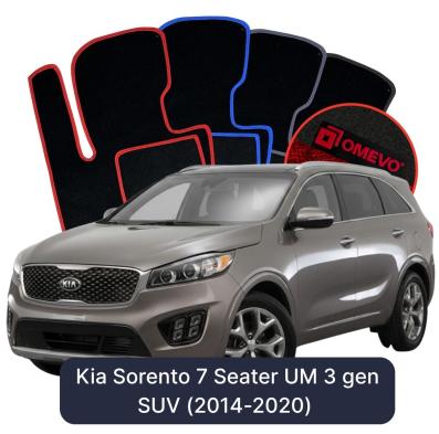 Velour car mats OMEVO for Kia Sorento 7 Seater UM 3 gen SUV (2014-2020)
