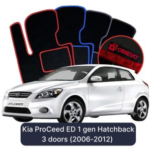 OMEVO Velour Car Mats for Kia ProCeed ED 1 gen Hatchback 3 doors (2006-2012)