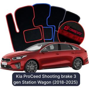 OMEVO Velour Car Mats for Kia ProCeed Shooting brake 3 gen Station Wagon (2018-2025)