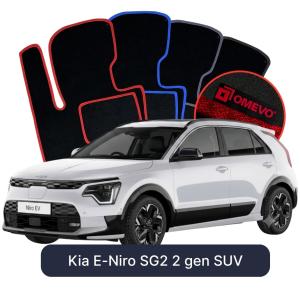 OMEVO Velour Car Mats for Kia E-Niro SG2 2 gen SUV (2022-2025)
