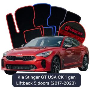 OMEVO Velour Car Mats for Kia Stinger GT USA CK 1 gen Liftback 5 doors (2017-2023)
