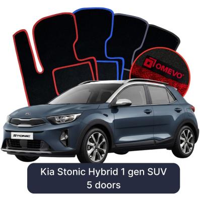 Velour car mats OMEVO for Kia Stonic Hybrid 1 gen SUV 5 doors (2017-2024)