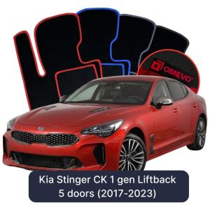 OMEVO Velour Car Mats for Kia Stinger CK 1 gen Liftback 5 doors (2017-2023)