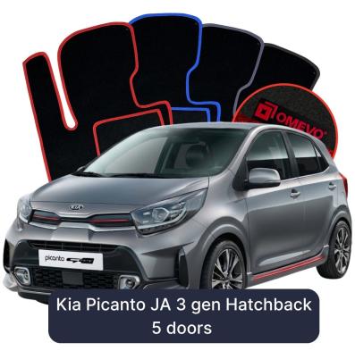 Velour car mats OMEVO for Kia Picanto JA 3 gen Hatchback 5 doors (2017-2025)