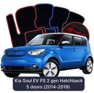 OMEVO Velour Car Mats for Kia Soul EV PS 2 gen Hatchback 5 doors (2014-2019)