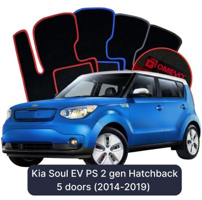 Velour car mats OMEVO for Kia Soul EV PS 2 gen Hatchback 5 doors (2014-2019)