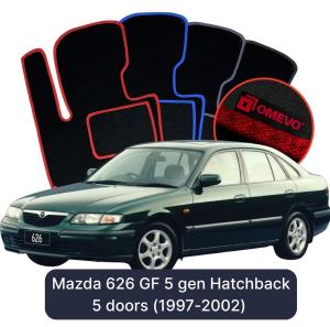 OMEVO Velour Car Mats for Mazda 626 GF 5 gen Hatchback 5 doors (1997-2002)