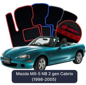 OMEVO Velour Car Mats for Mazda MX-5 NB 2 gen Cabrio (1998-2005)