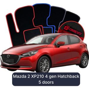 OMEVO Velour Car Mats for Mazda 2 XP210 4 gen Hatchback 5 doors (2022-2025)