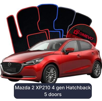 Velour car mats OMEVO for Mazda 2 XP210 4 gen Hatchback 5 doors (2022-2025)