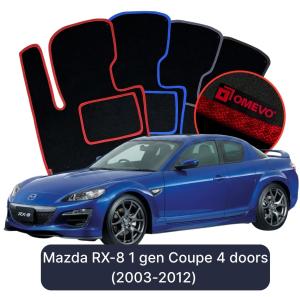 OMEVO Velour Car Mats for Mazda RX-8 1 gen Coupe 4 doors (2003-2012)