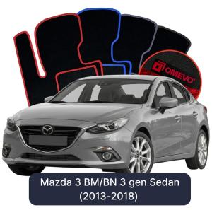 OMEVO Velour Car Mats for Mazda 3 BM/BN 3 gen Sedan (2013-2018)