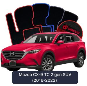 OMEVO Velour Car Mats for Mazda CX-9 TC 2 gen SUV (2016-2023)