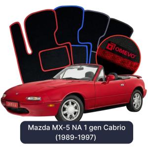OMEVO Velour Car Mats for Mazda MX-5 NA 1 gen Cabrio (1989-1997)