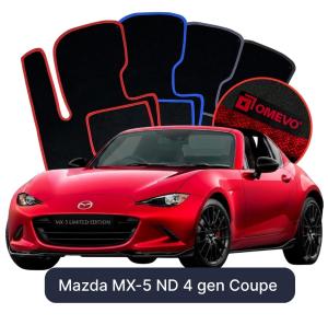 OMEVO Velour Car Mats for Mazda MX-5 ND 4 gen Coupe (2014-2025)