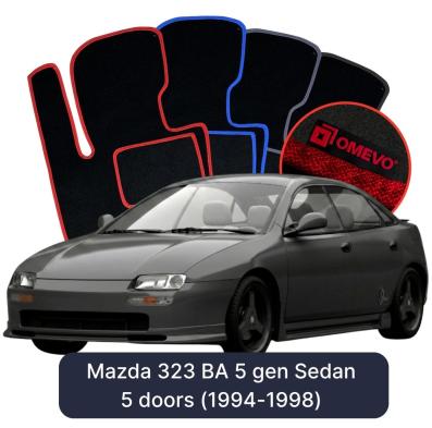 Velour car mats OMEVO for Mazda 323 BA 5 gen Sedan 5 doors (1994-1998)