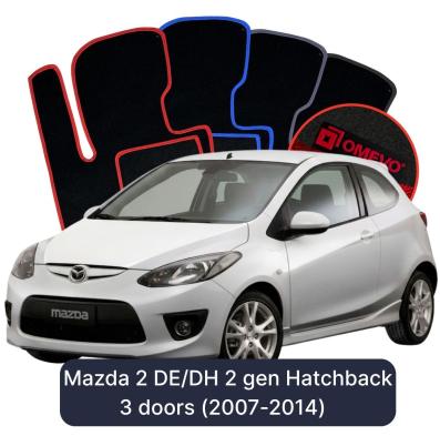 Velour car mats OMEVO for Mazda 2 DE/DH 2 gen Hatchback 3 doors (2007-2014)