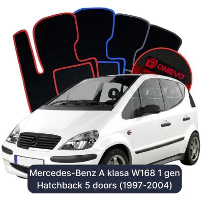 Velour car mats OMEVO for Mercedes-Benz A Class W168 1 gen Hatchback 5 doors (1997-2004)