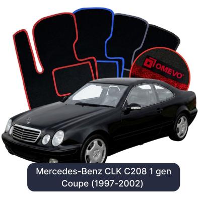 Velour car mats OMEVO for Mercedes-Benz CLK C208 1 gen Coupe (1997-2002)
