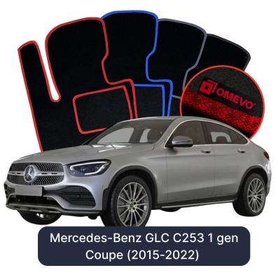 Velour car mats OMEVO for Mercedes-Benz GLC Coupe C253 1 gen  SUV (2015-2022)