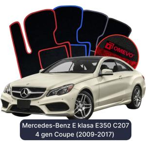 OMEVO Velour Car Mats for Mercedes-Benz E klasa E350 C207 4 gen Coupe (2009-2017)