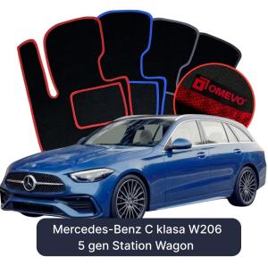 OMEVO Velour Car Mats for Mercedes-Benz C Class W206 5 gen Station Wagon (2021-2025)