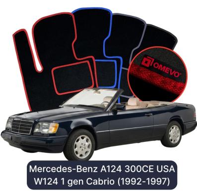 Velour car mats OMEVO for Mercedes-Benz A124 300CE USA W124 1 gen Cabrio (1992-1997)