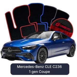 OMEVO Velour Car Mats for Mercedes-Benz CLE C236 1 gen Coupe (2023-2025)