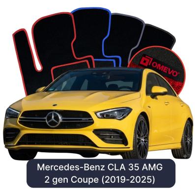 Velour car mats OMEVO for Mercedes-Benz CLA 35 AMG 2 gen Coupe (2019-2025)
