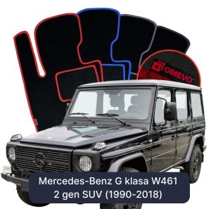 OMEVO Velour Car Mats for Mercedes-Benz G klasa W461 2 gen SUV (1990-2018)