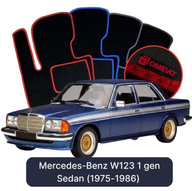 Velour car mats OMEVO for Mercedes-Benz W123 1 gen Sedan (1975-1986)